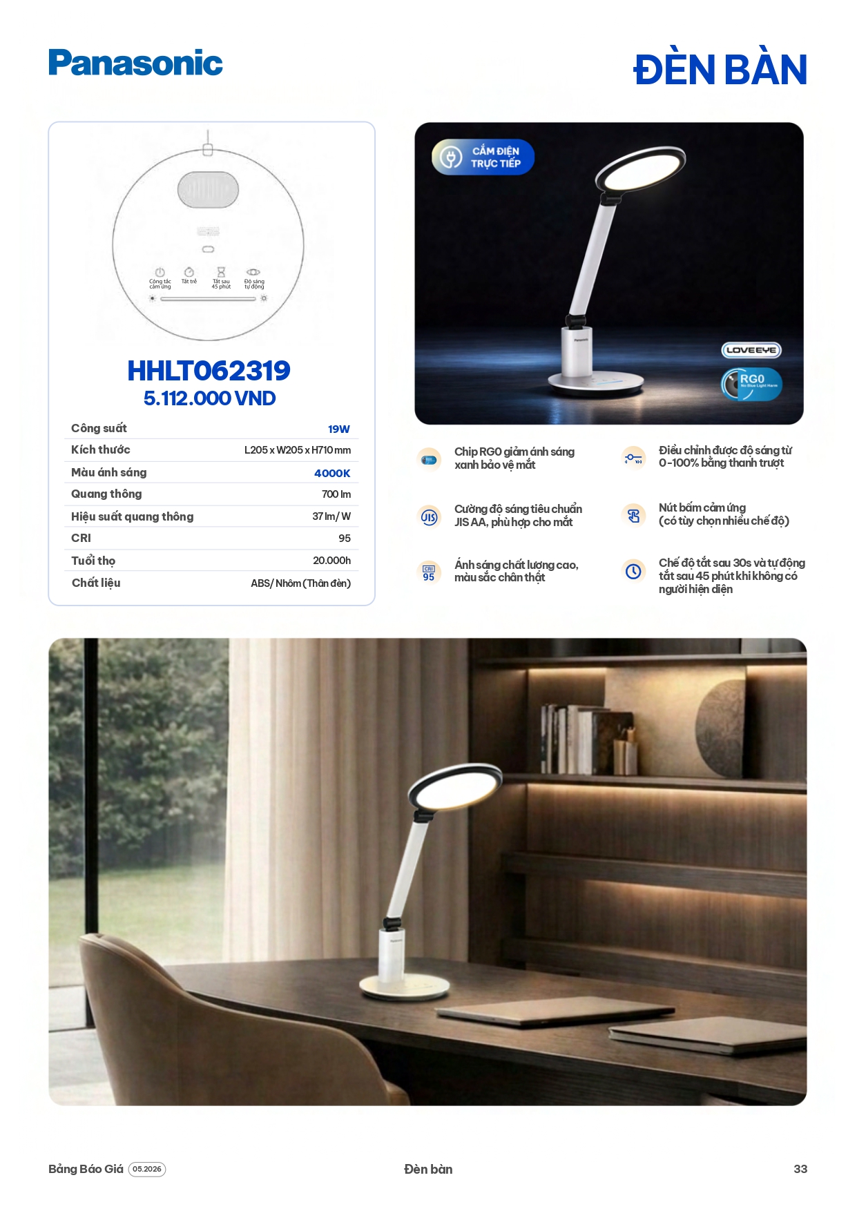 bảng giá đèn Panasonic mới nhất 